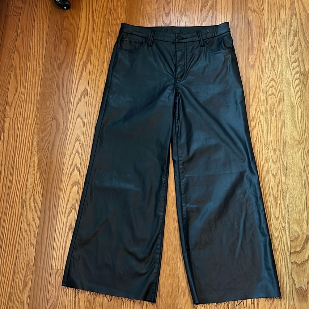 Kut from the Kloth Wide Leg Cropped Wax Coated Pants